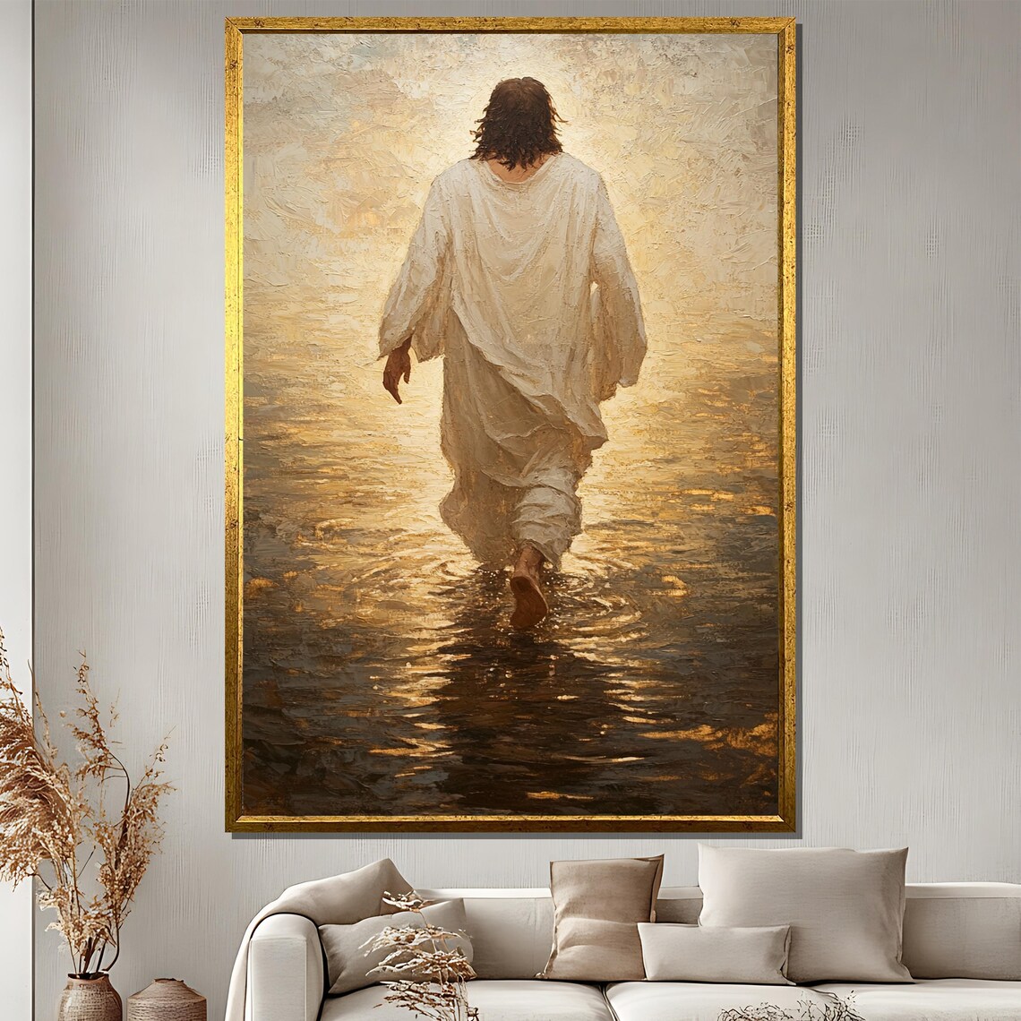 Jesus Walking On Water, Biblical Inspired Art Print