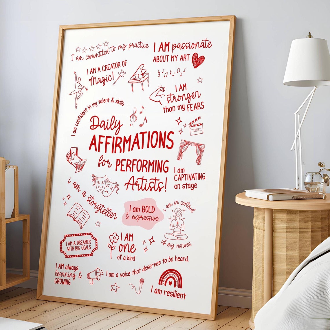 Performing Arts Daily Affirmations Poster, Drama Classroom Decor