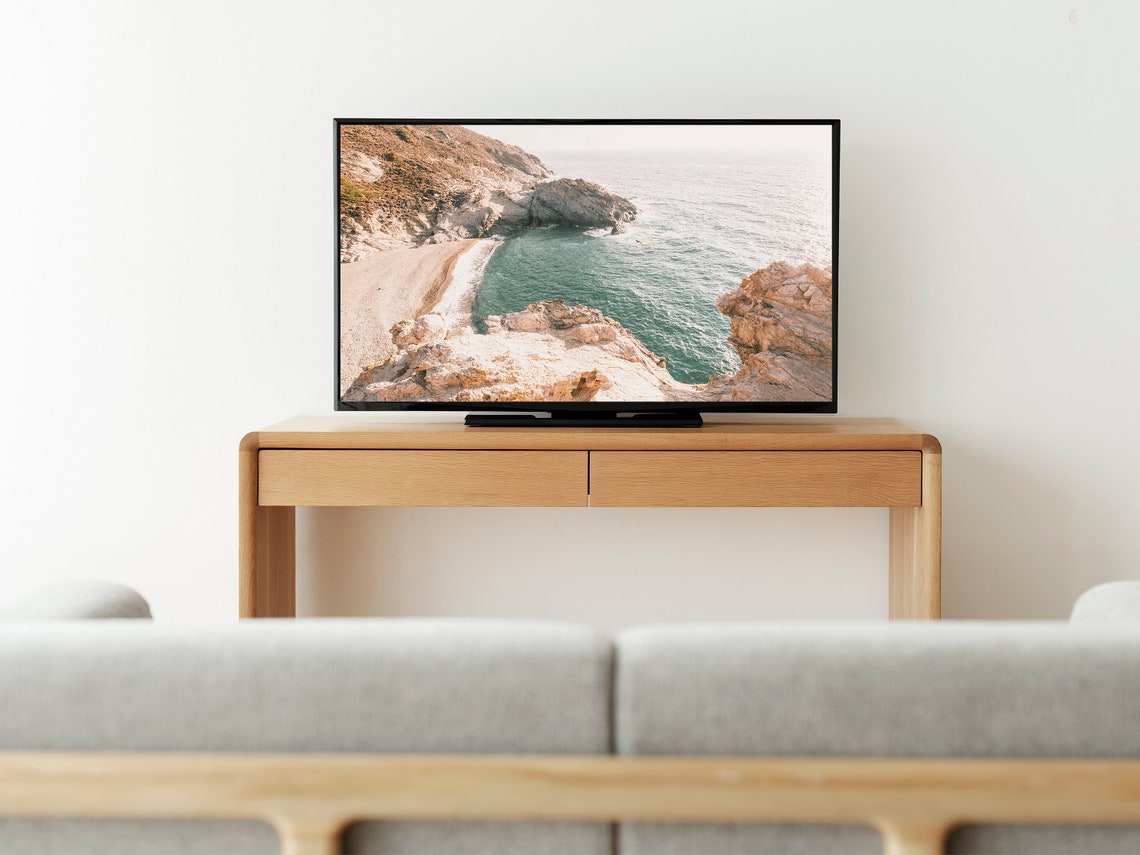 Rocky Cove Hidden Beach Teal Ocean Cliff Coastline Travel Poster - Image 3