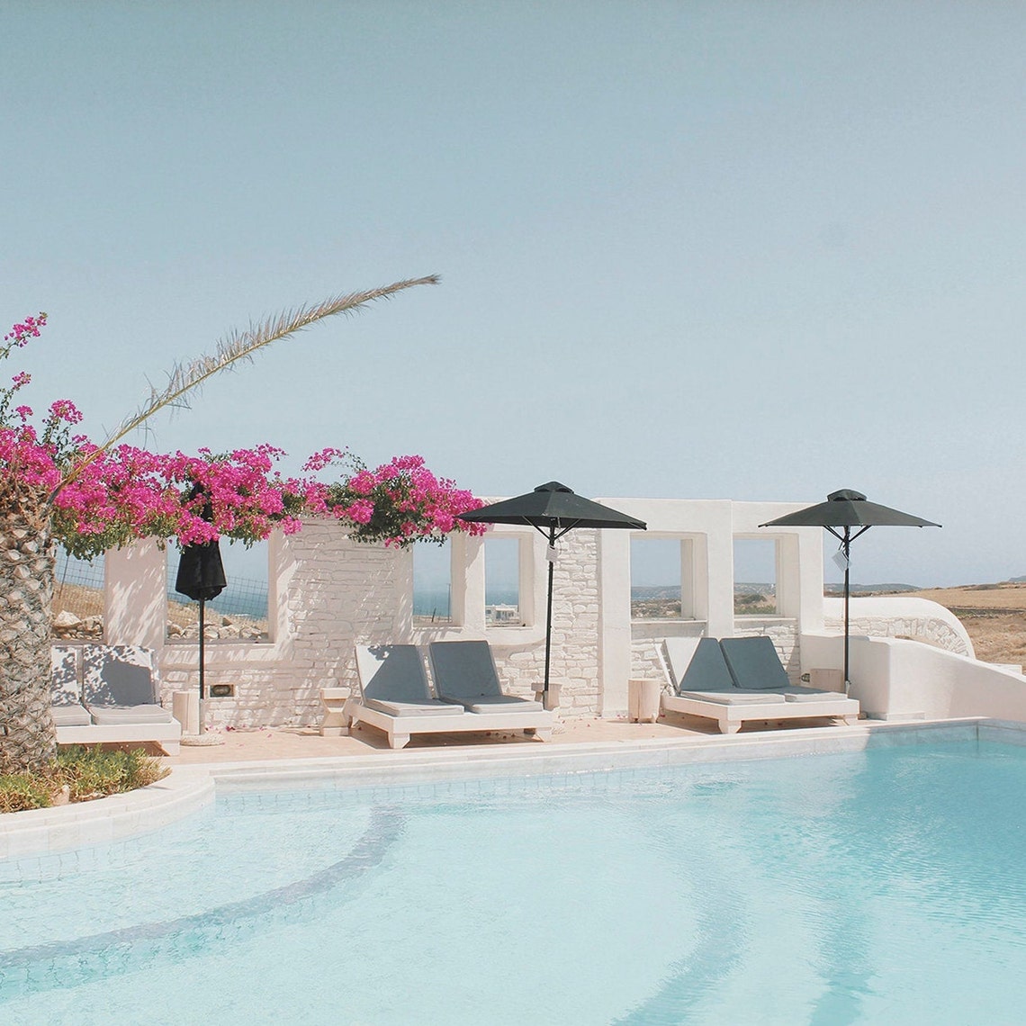 Rhodes Greece Print Greece Art Travel Poster Poolside In Greece Greek Island Life Greek Pool Print Rhodes Photography Print - Image 2