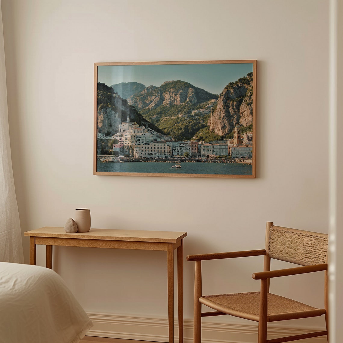Amalfi Italy Coastal Town Cathedral Dome Sea View Mountains Poster - Image 2