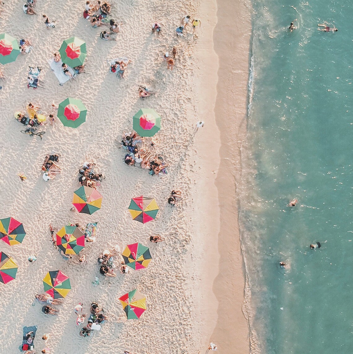 People On The Beach Aerial Beach Art Print - Image 2