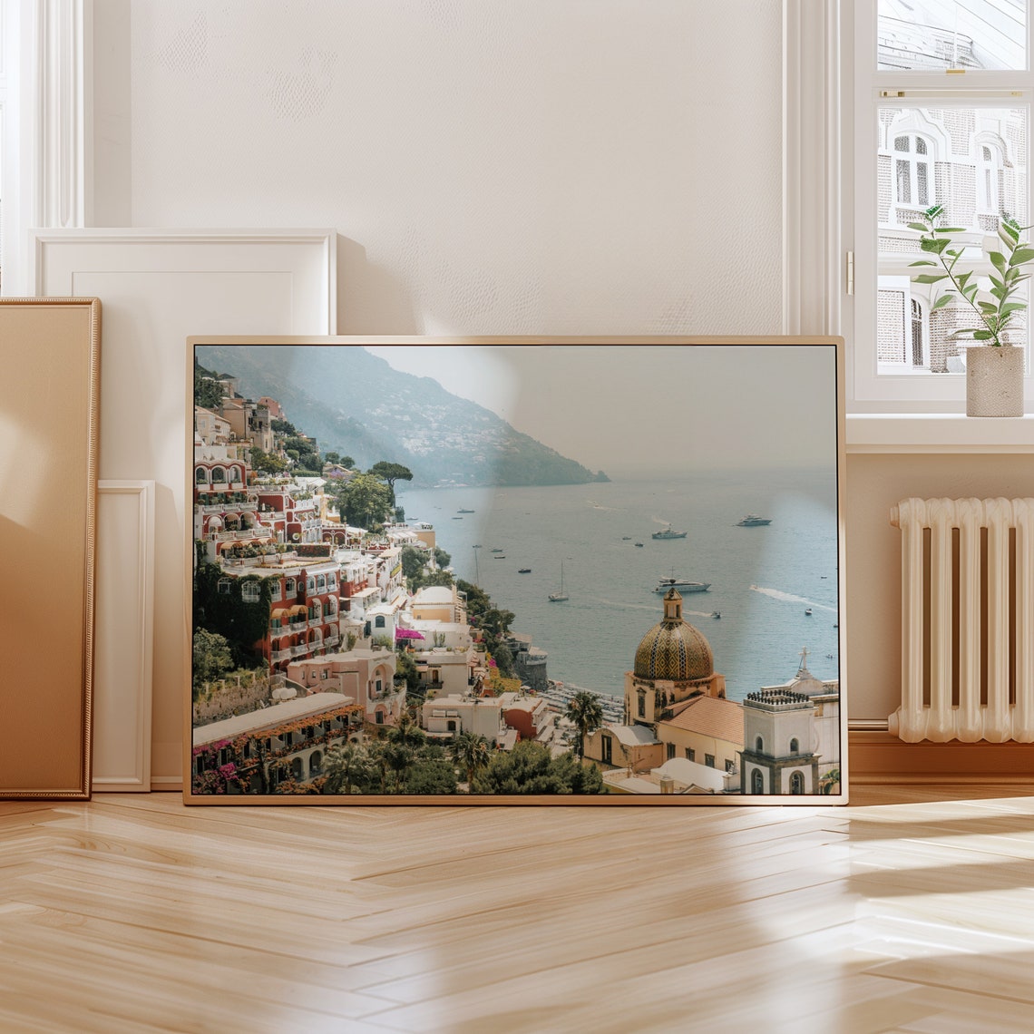 Positano Italy Santa Maria Assunta Dome Bay Yachts Summer View Poster - Image 4