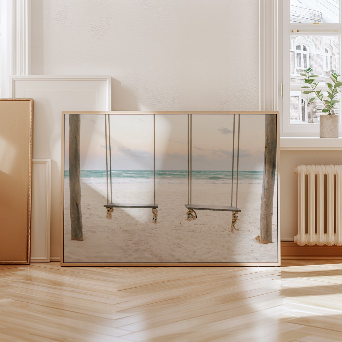 Tulum Mexico Beach Swings White Sand Ocean Pastel Sunset Poster - Image 4