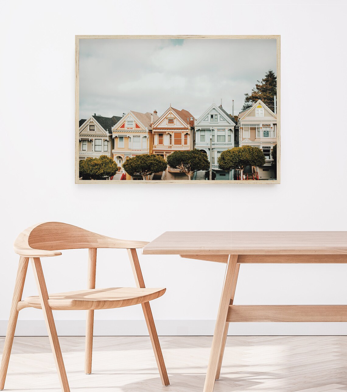Painted Ladies San Francisco Travel Poster, Victorian Houses - Image 4