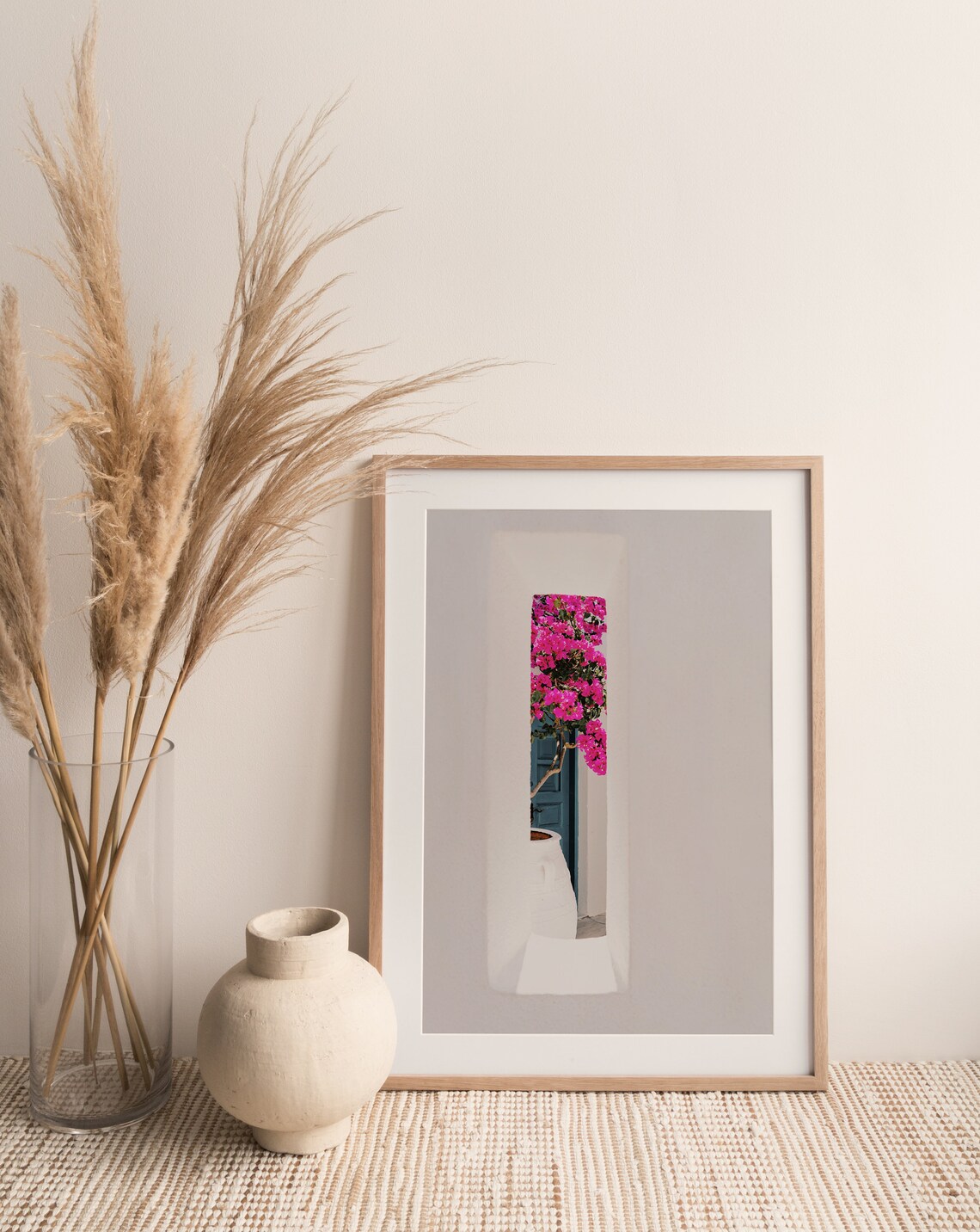 Greece Bougainvillea Floral Boho Art Print - Image 2