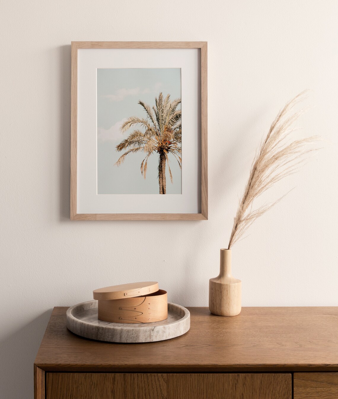 Summer Palm Trees Pastel Beach Art Print - Image 2