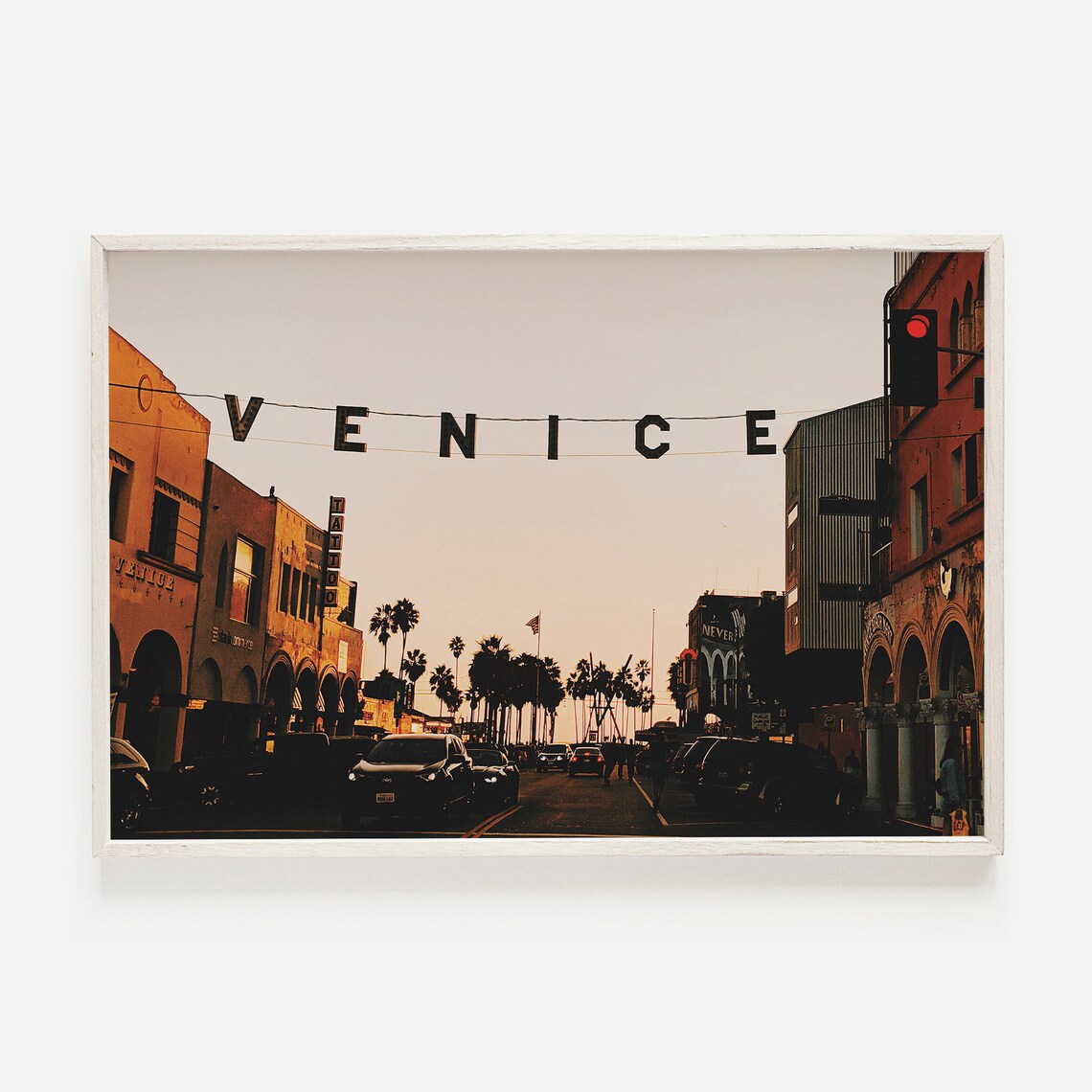 Venice Beach California Sign Sunset Street Scene Los Angeles Poster