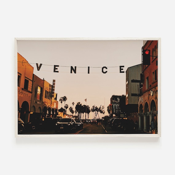 Venice Beach California Sign Sunset Street Scene Los Angeles Poster