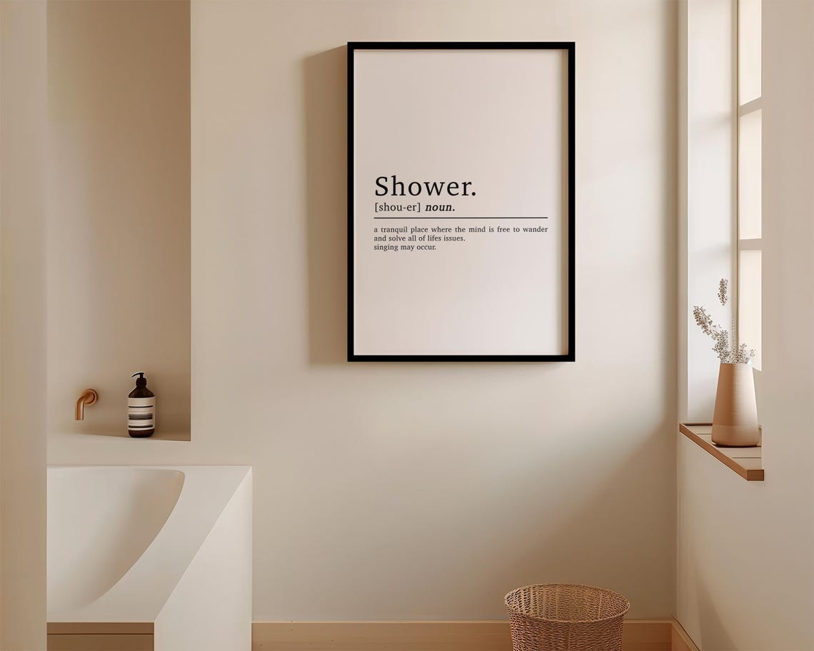 Bathroom Shower Definition Typography Art Print - Image 3