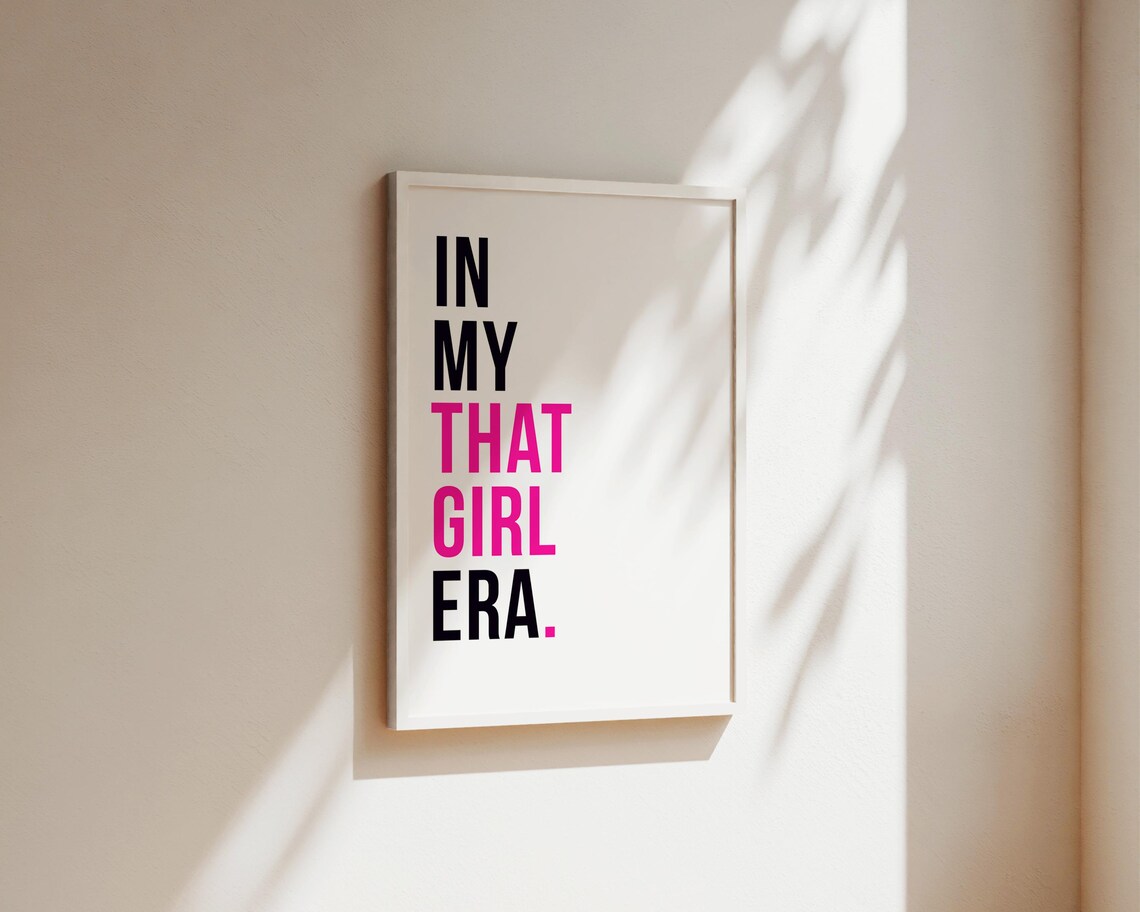 In My That Girl Era Bold Black And Pink Feminist Quote Poster - Image 2