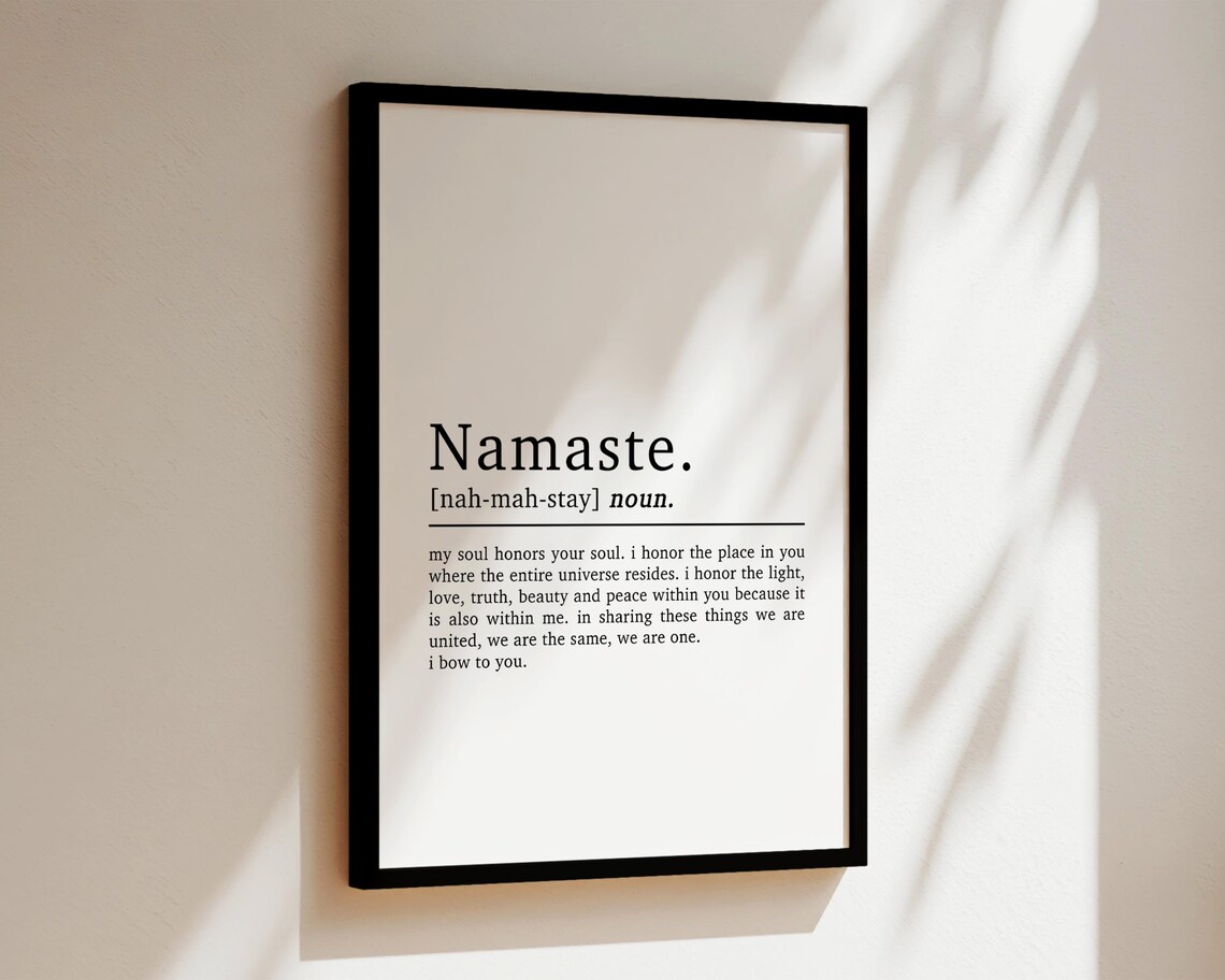 Namaste Definition Yoga Quote Art Print, Positive Mantra - Image 2