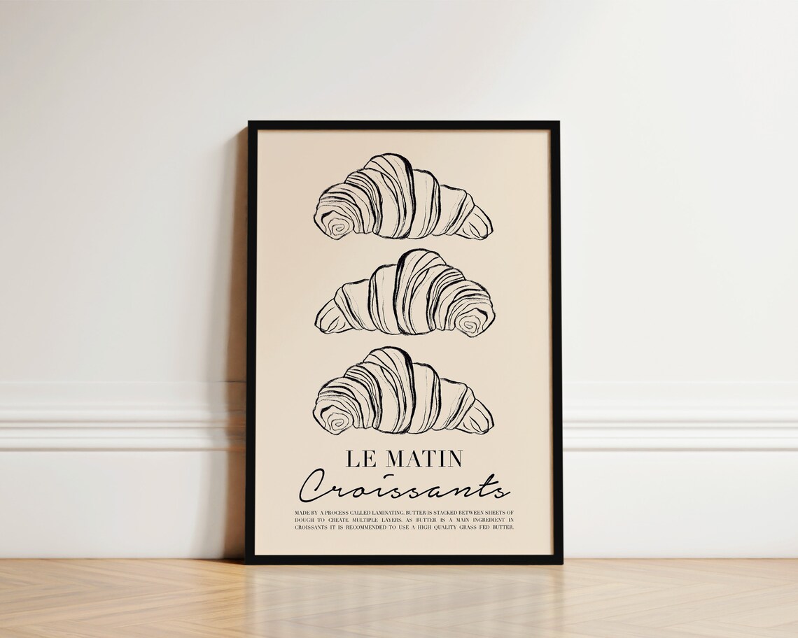 Le Matin Croissant Kitchen Art Print