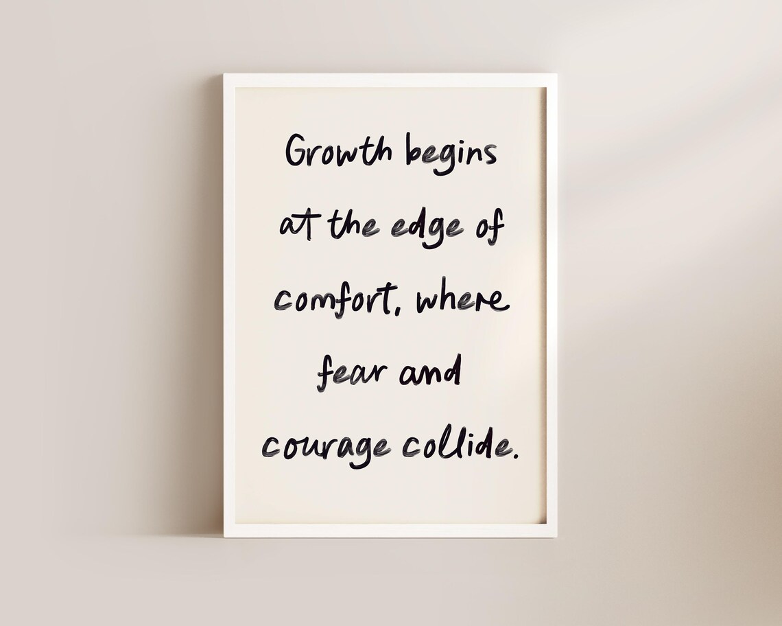 Growth Begins At The Edge Of Comfort Handwritten Motivational Poster - Image 2