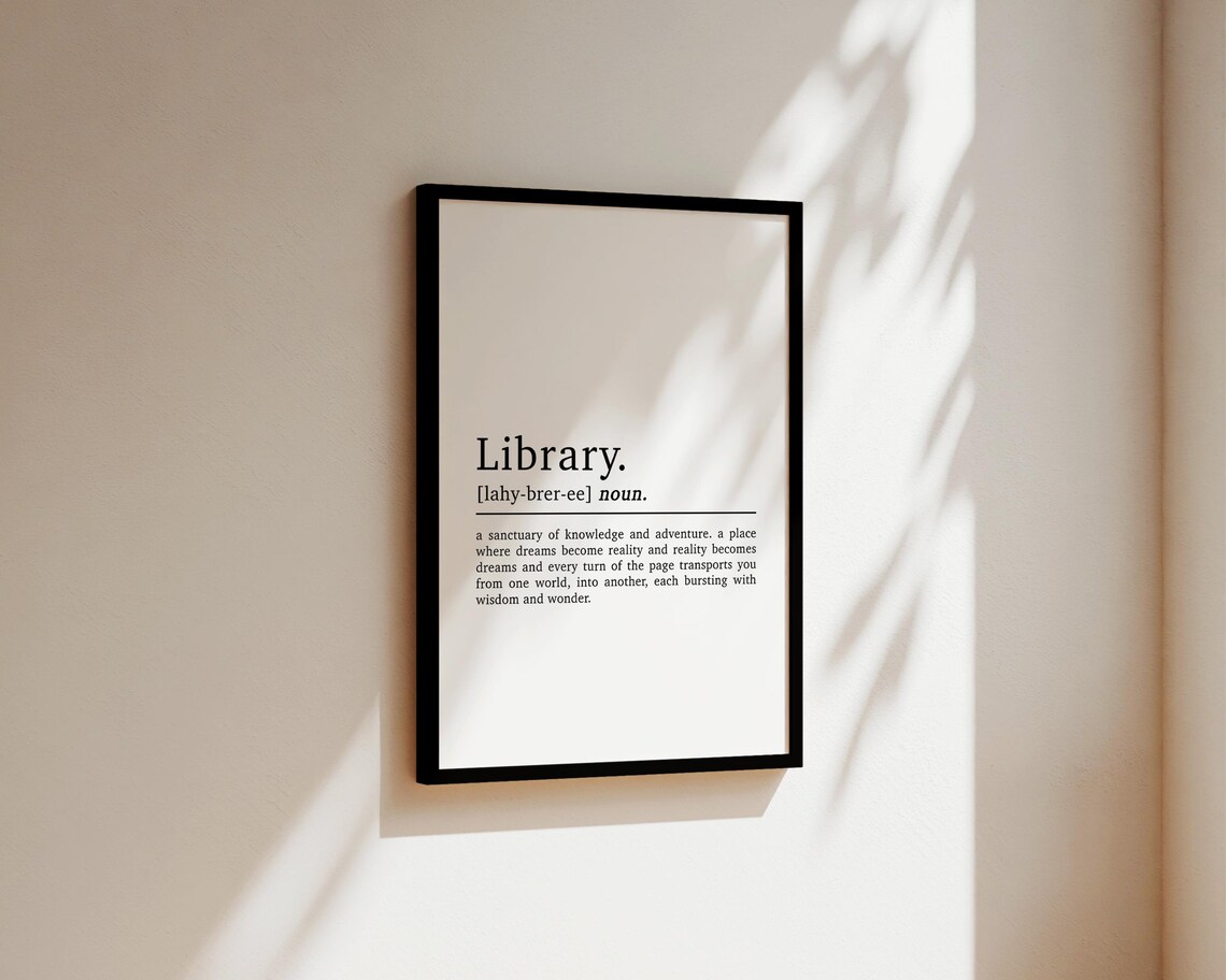 Library Definition, Book Lover Reading Nook Decor - Image 2