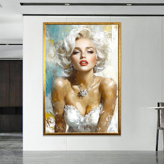 Iconic Retro Woman Portrait Glamorous Vintage Pop Art Wall Decor