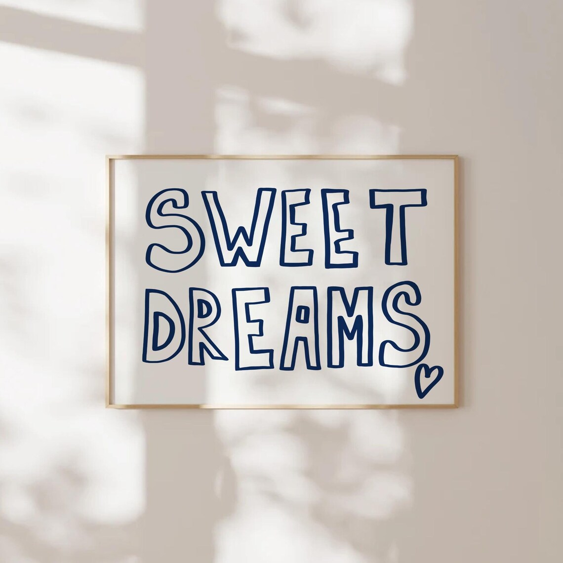 Sweet Dreams Print, Mid-Century Bedroom Art Print