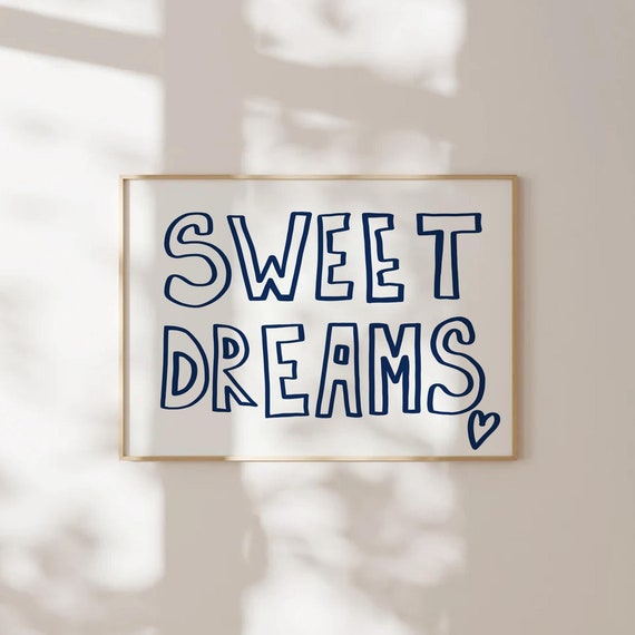 Sweet Dreams Print, Mid-Century Bedroom Art Print