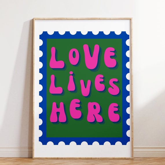 Cute Retro Wall Art Print Stamp Poster Retro Wall Art Wall Decor Retro Poster Green Poster Gift For Her Trendy Print
