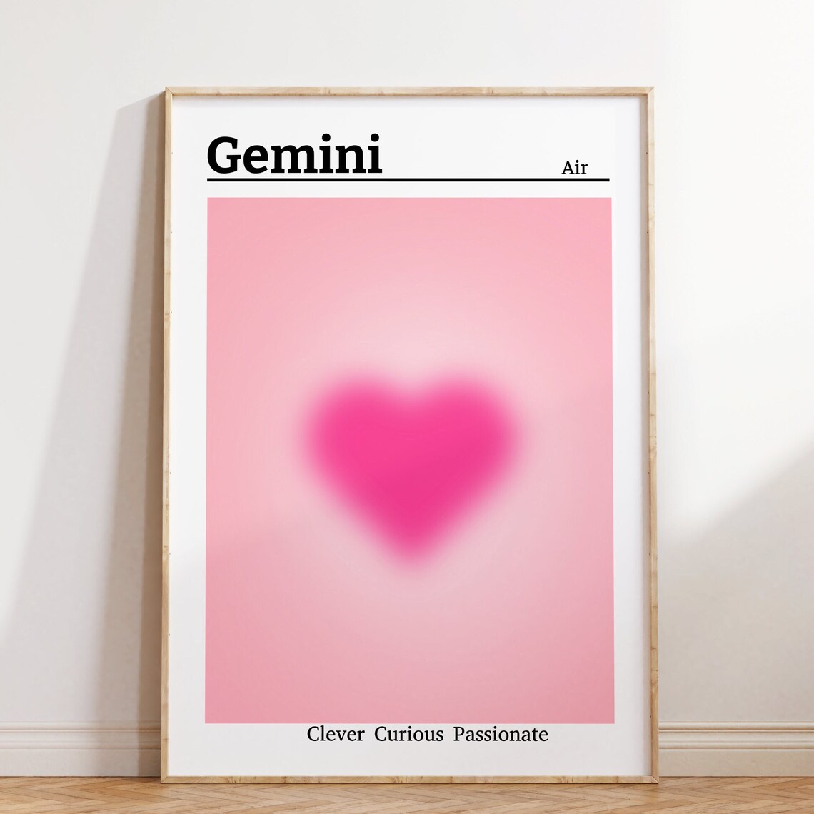 Gemini Zodiac Sign Astrology Poster, Birthday Gift