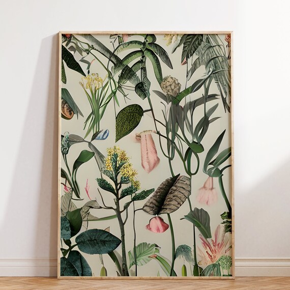 Botanical Wall Art Minimalist Tropical Decor Native Flowers Print Modern Botanical Art Plant Decor