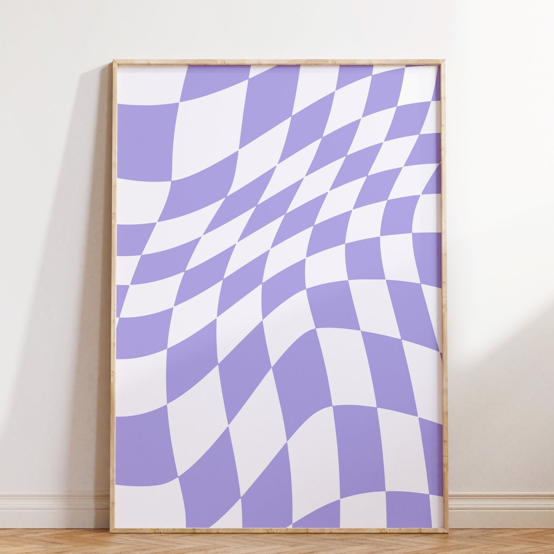 Retro Groovy Checkered Poster, Psychedelic Art