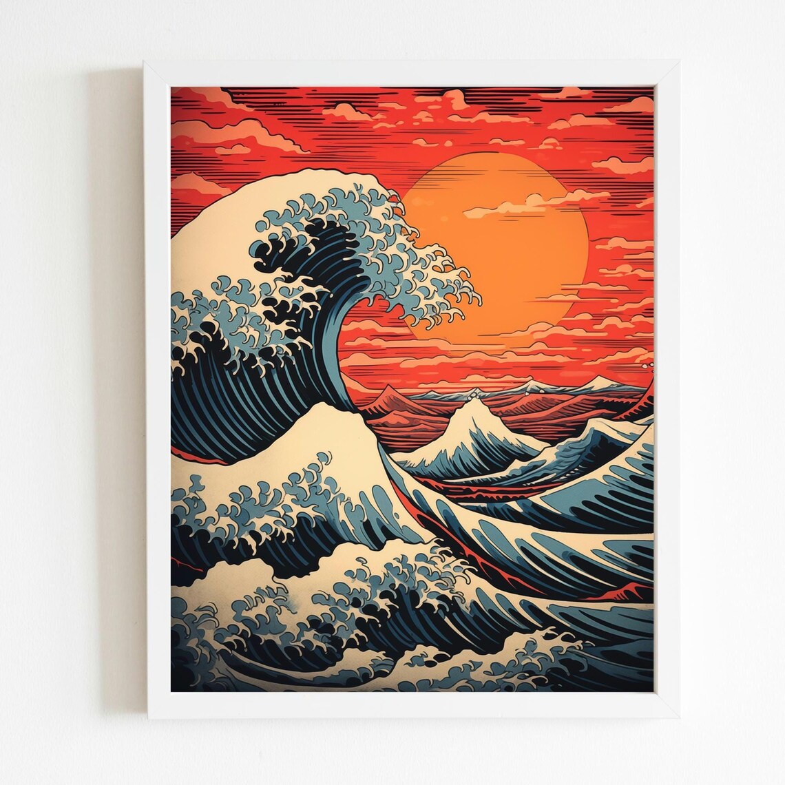 Japanese Woodblock Printing, Great Wave Poster Print - Image 4