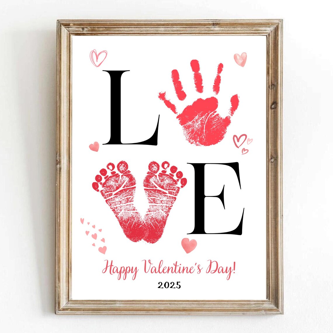 Valentine Footprint Keepsake Art, Toddler Heart Craft