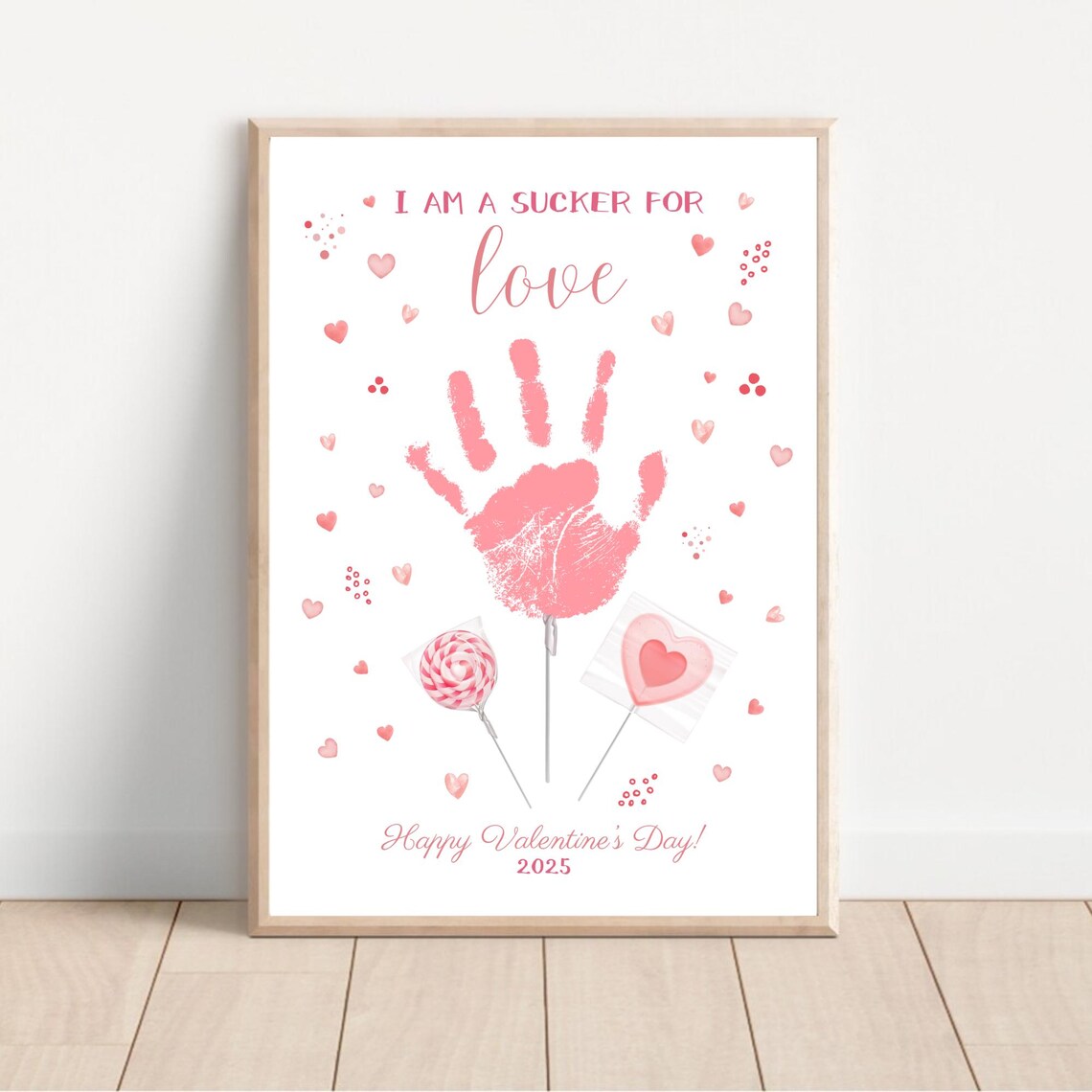 Valentines Day Handprint Art Love Xoxo Craft Print - Image 2