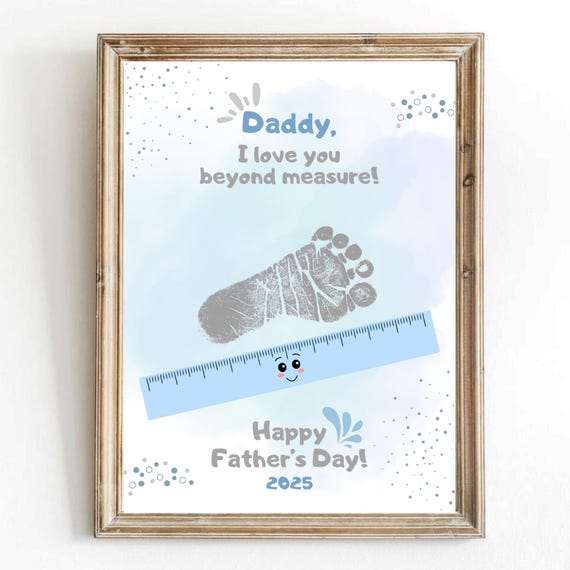 Fathers Day Footprint Art Keepsake Card, Dad Gift