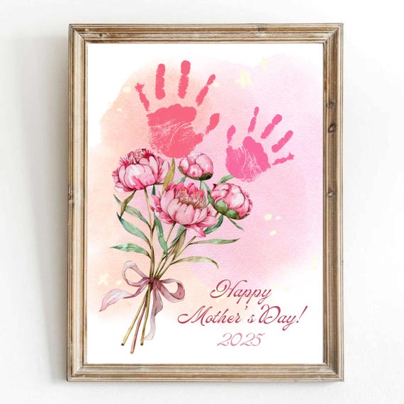 My First Mothers Day Footprint Activity Craft Baby First Mothers Day Handprint Craft Craft Kids Art Footprint Kids Craft Diy