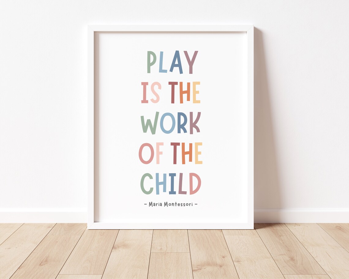 Play Is The Work Of The Child Boho Classroom Poster - Image 2