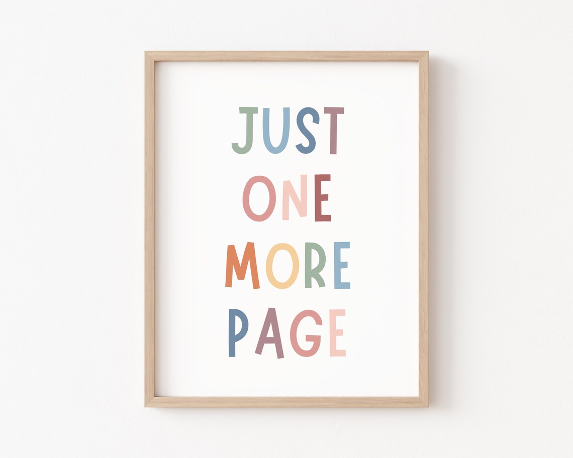 Just One More Page Boho Classroom Decor Art Print