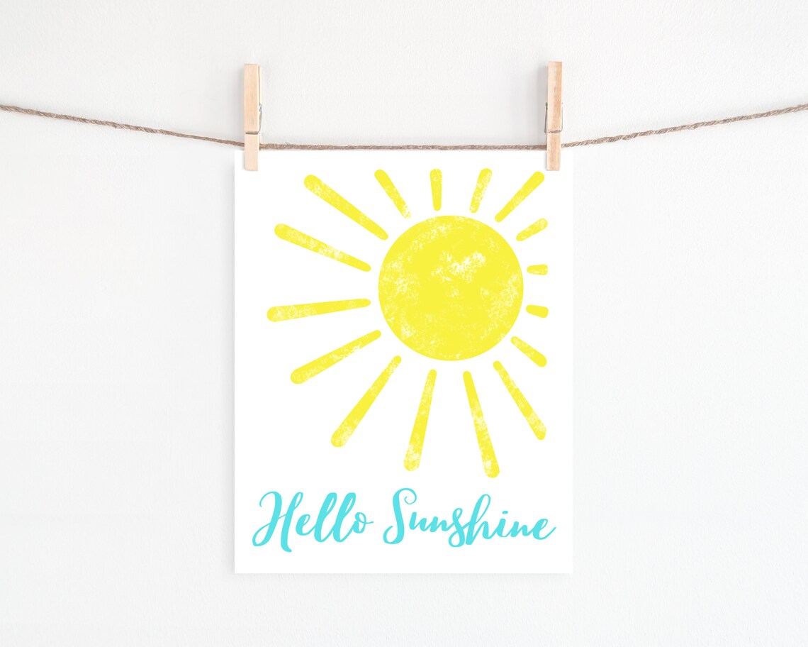 Hello Sunshine Summer Poster, Nursery Decor - Image 2
