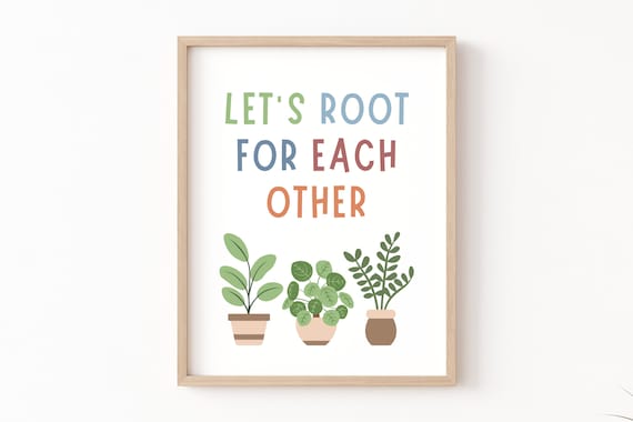Let's Root for Each Other Boho Classroom Poster