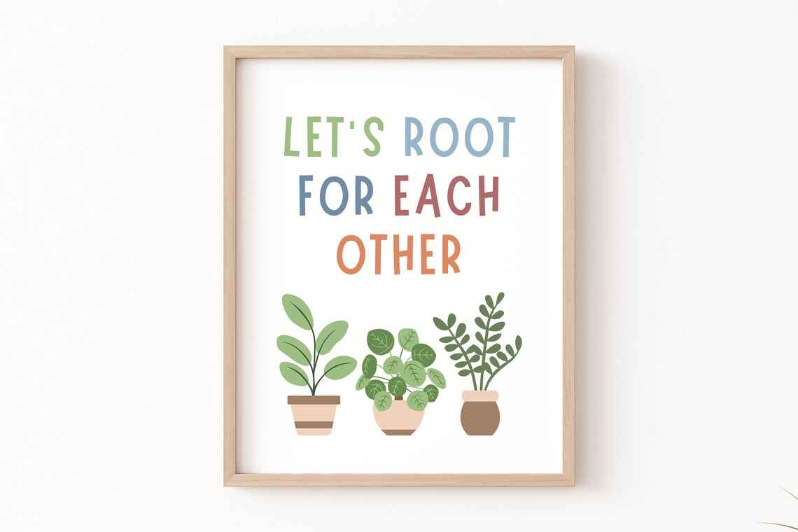 Let's Root for Each Other Boho Classroom Poster
