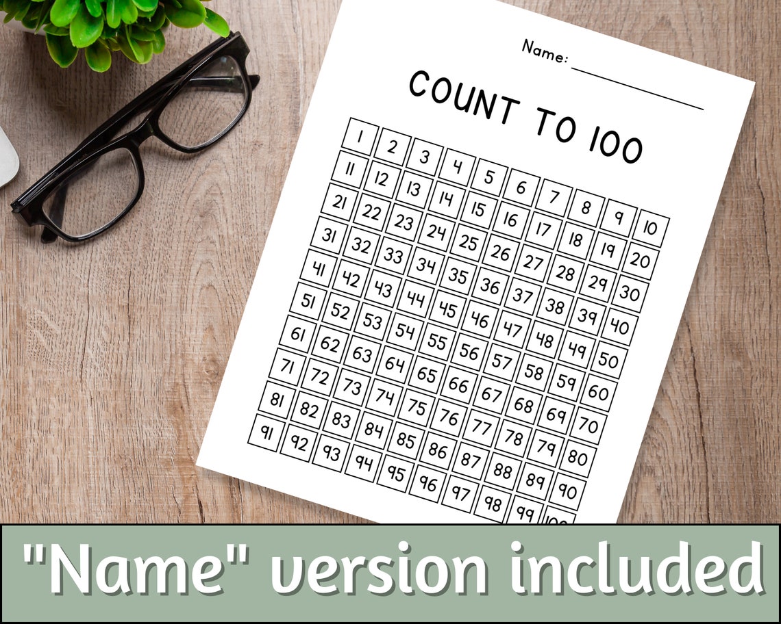 Count To 100 Hundreds Chart Blank And Filled Kids Math Poster - Image 2