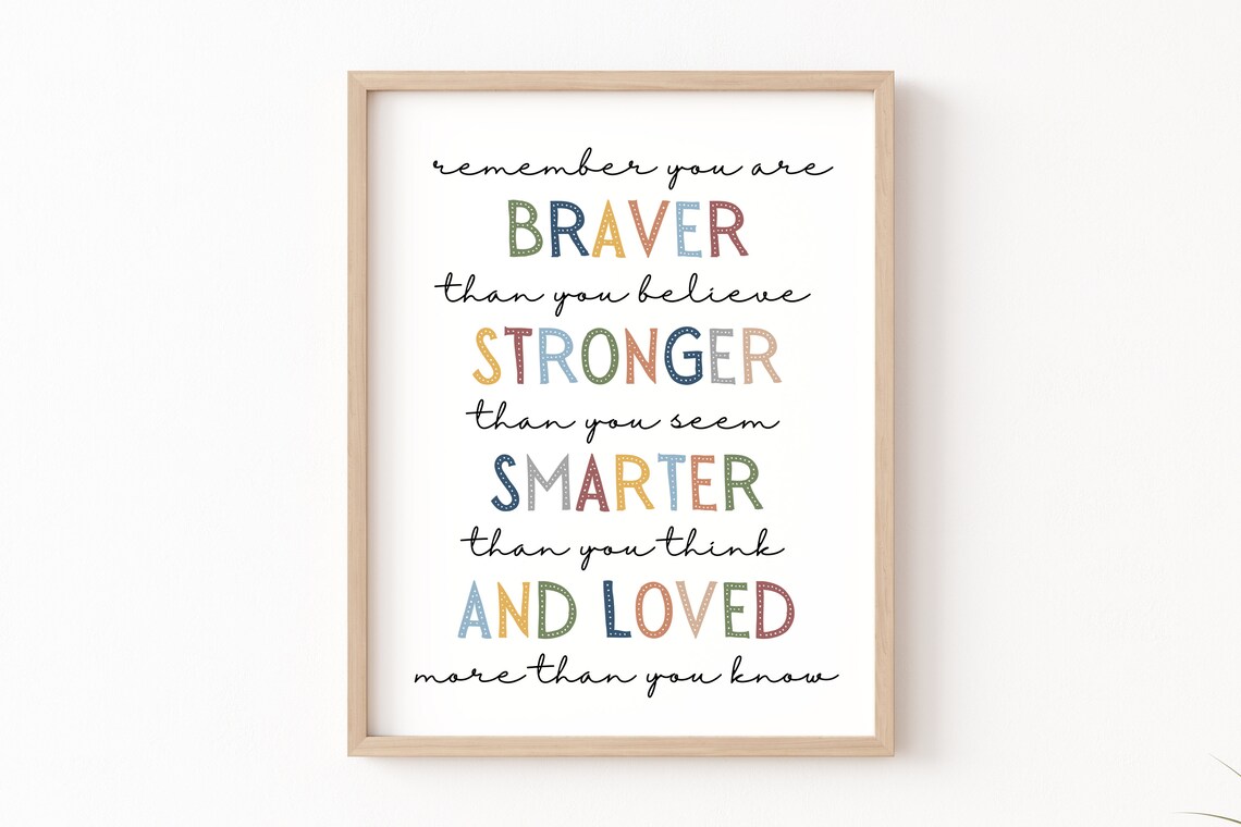 Winnie the Pooh Quote Kids Affirmation Art Print