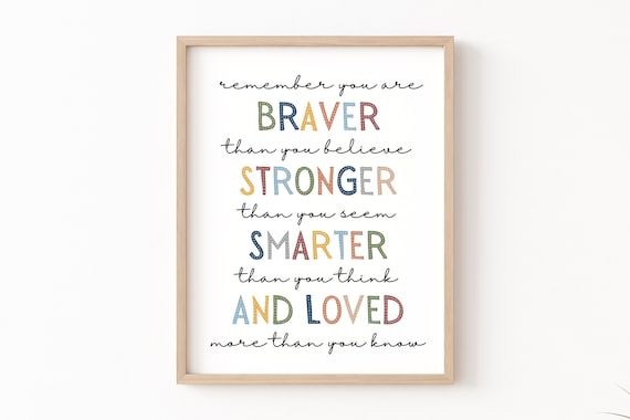 Winnie the Pooh Quote Kids Affirmation Art Print
