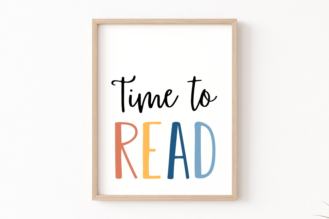 Time To Read Sign, Kids Reading Corner Poster