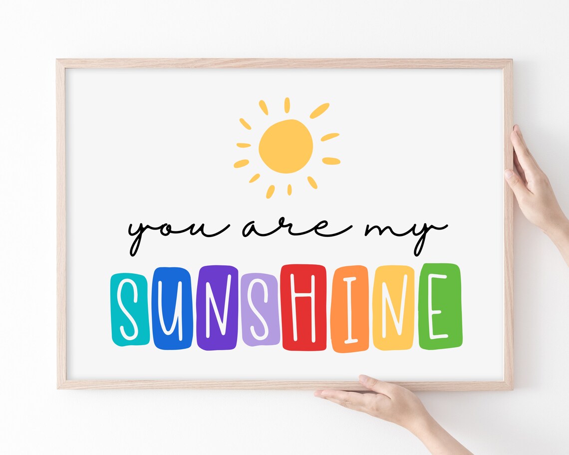 You Are My Sunshine Rainbow Playroom Art Print