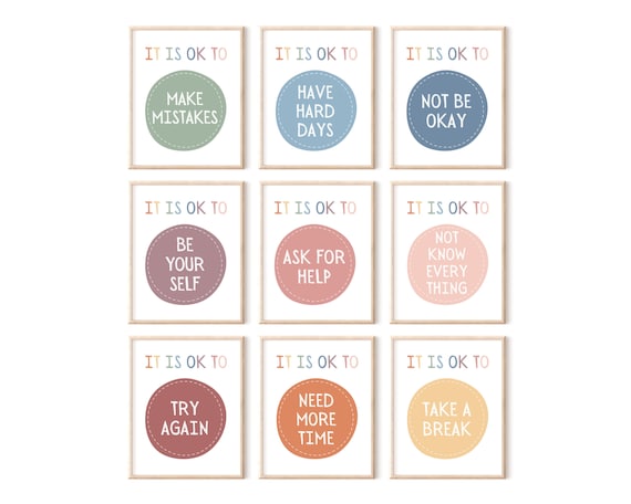 Its Okay To Not Be Okay Boho Rainbow Poster