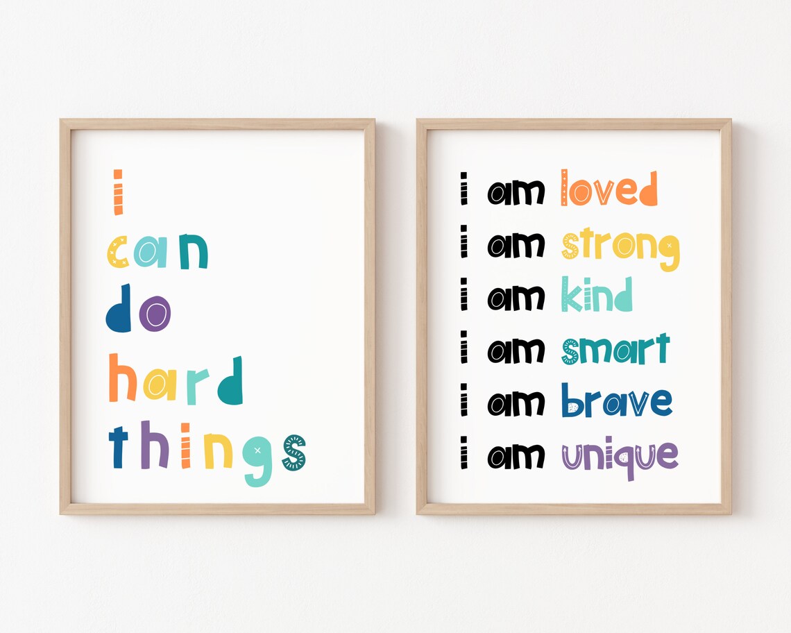 I Can Do Hard Things Affirmations Poster for Kids - Image 3