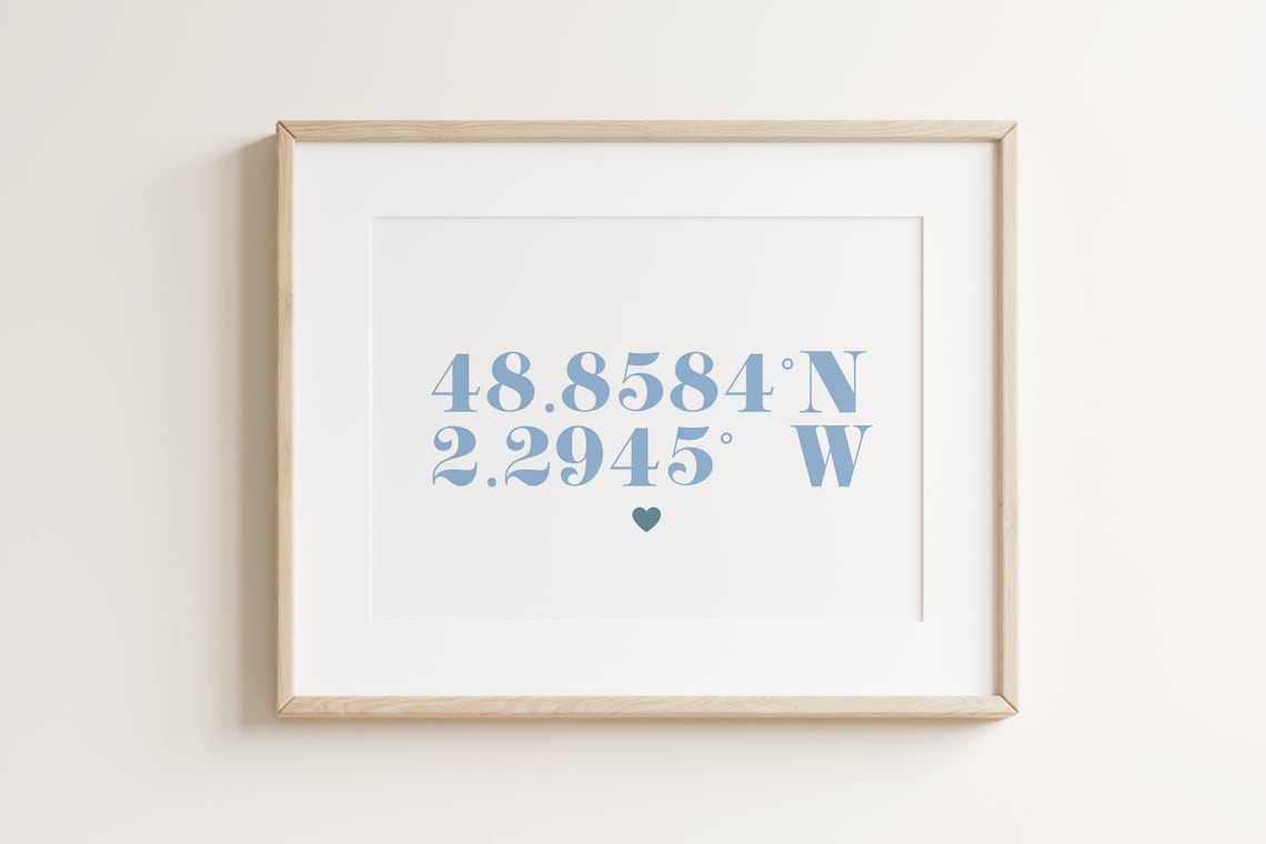 Custom Coordinates Poster, Personalized Location