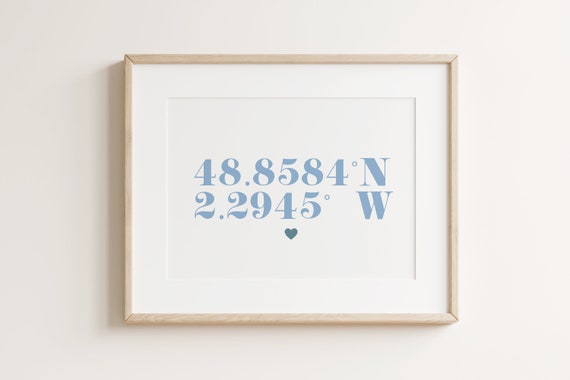 Custom Coordinates Poster, Personalized Location