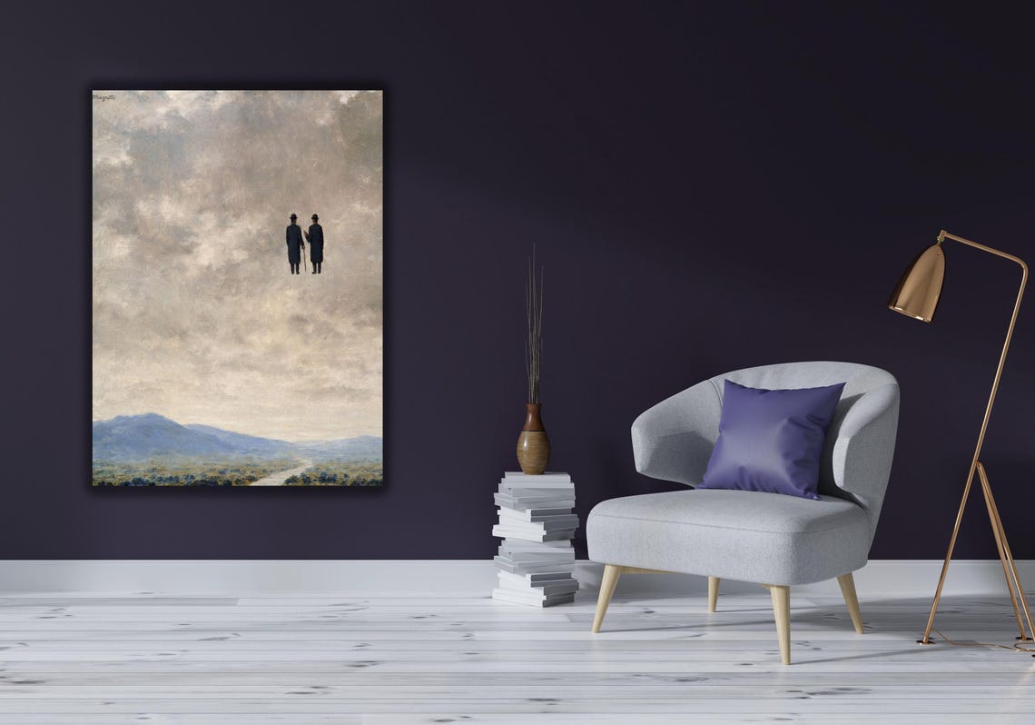 Rene Magritte Two Bowler Hat Men Floating Surreal Sky Art Poster - Image 2