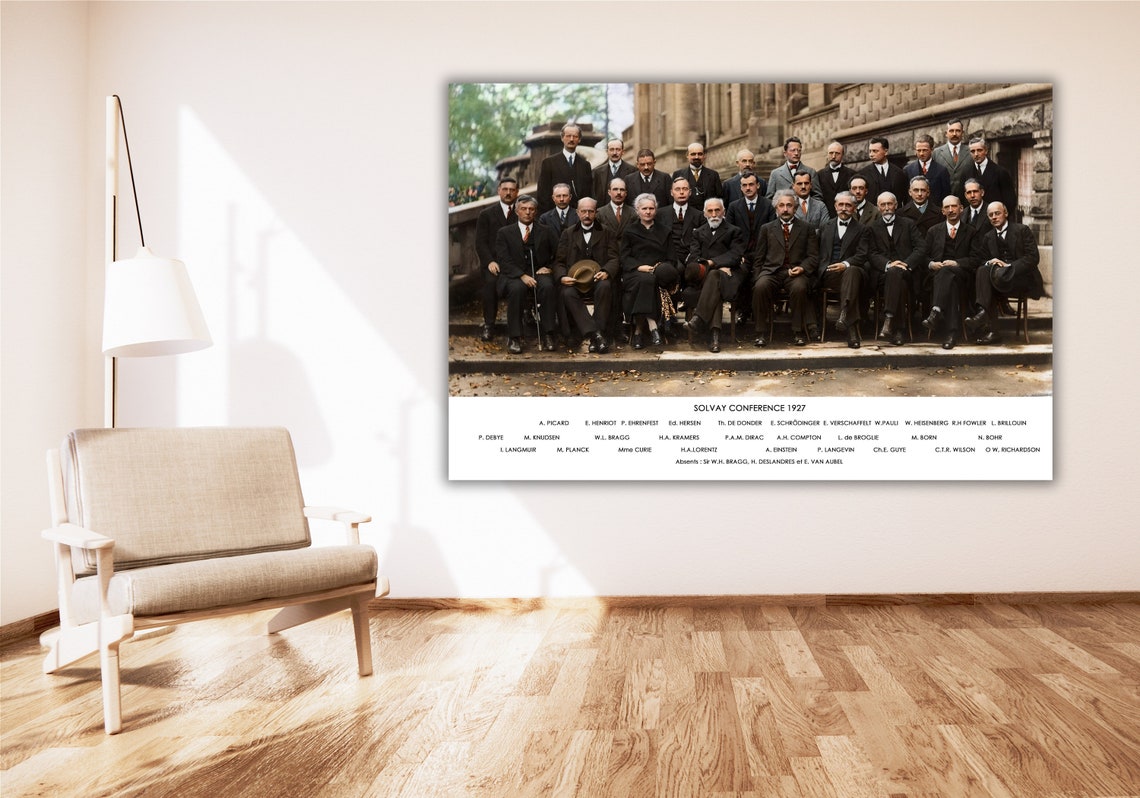 Solvay Conference 1927 Colorized Group Photo Physicists History Poster - Image 2