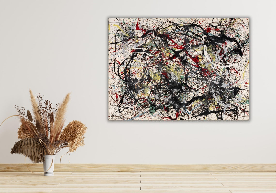 Jackson Pollock Abstract Drip Painting Bold Color Modern Art Poster - Image 2