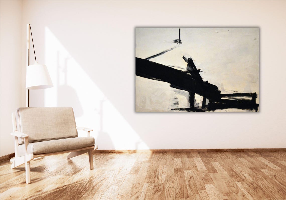 Franz Kline Bold Black Brushstroke Abstract Expressionist Poster - Image 3