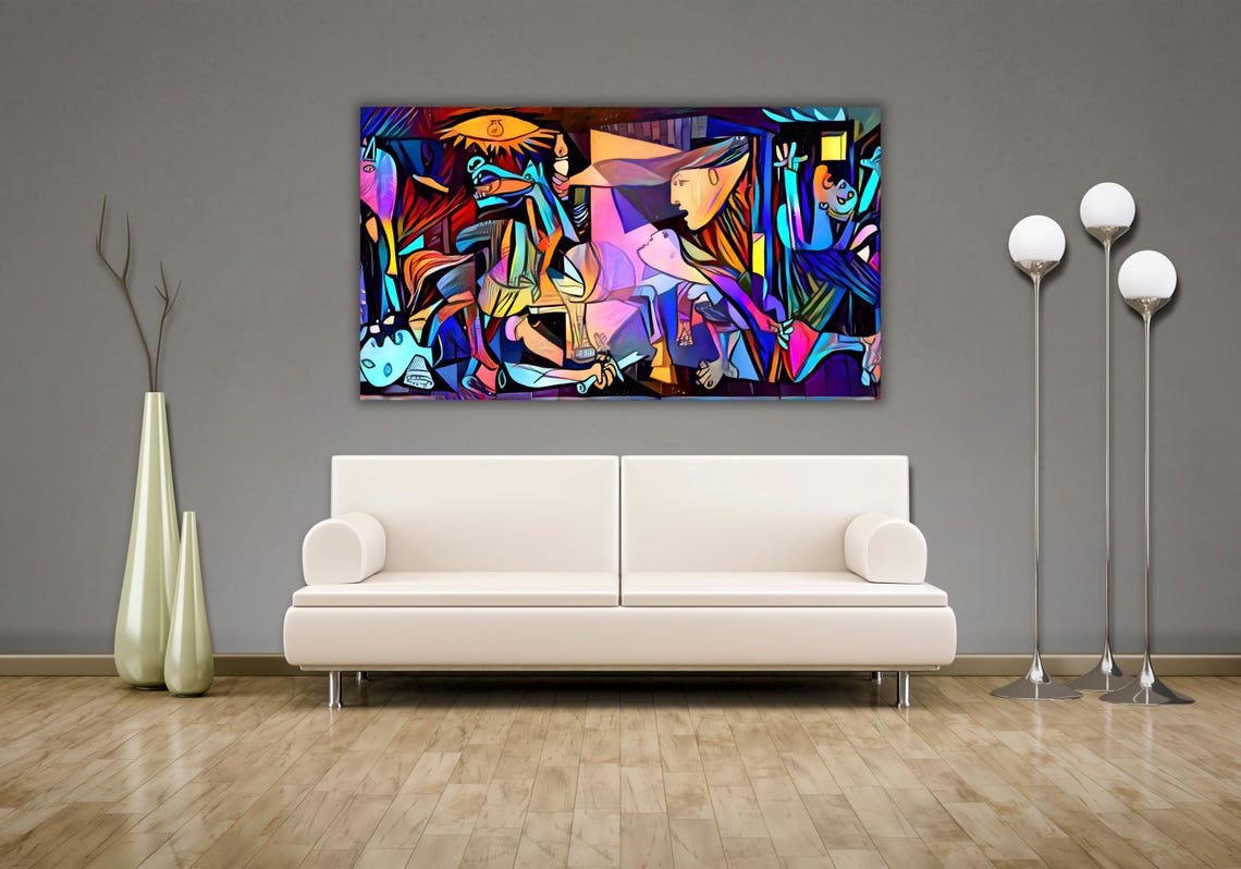 Picasso Guernica Colorful Reimagined Cubist Masterpiece Art Poster - Image 2